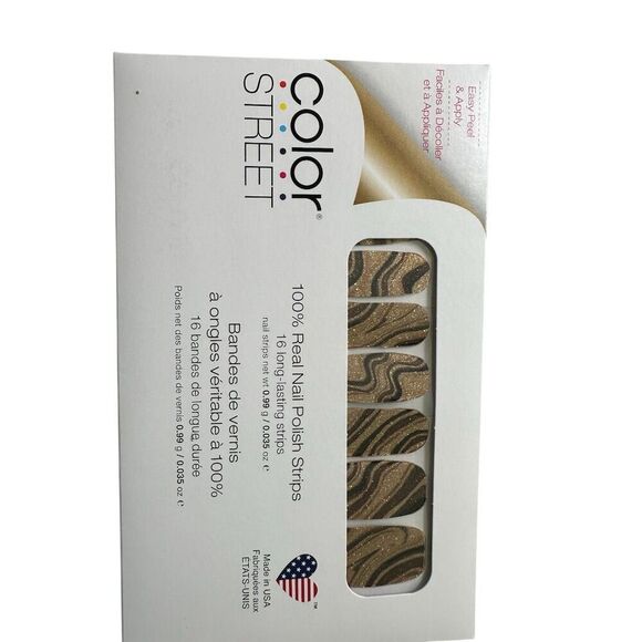 Color Street Nail Polish Strips Sorry Not Quarry Brown Glitter 16ct - Picture 1 of 3